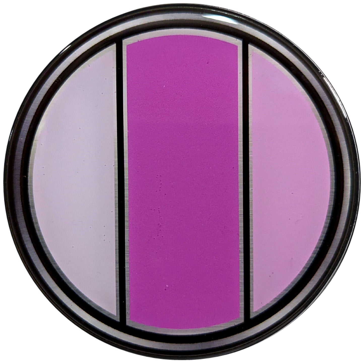 Aluminum Grille Badge Emblem For Mini Cooper Pink Stripe (Rotate To Any Angle)