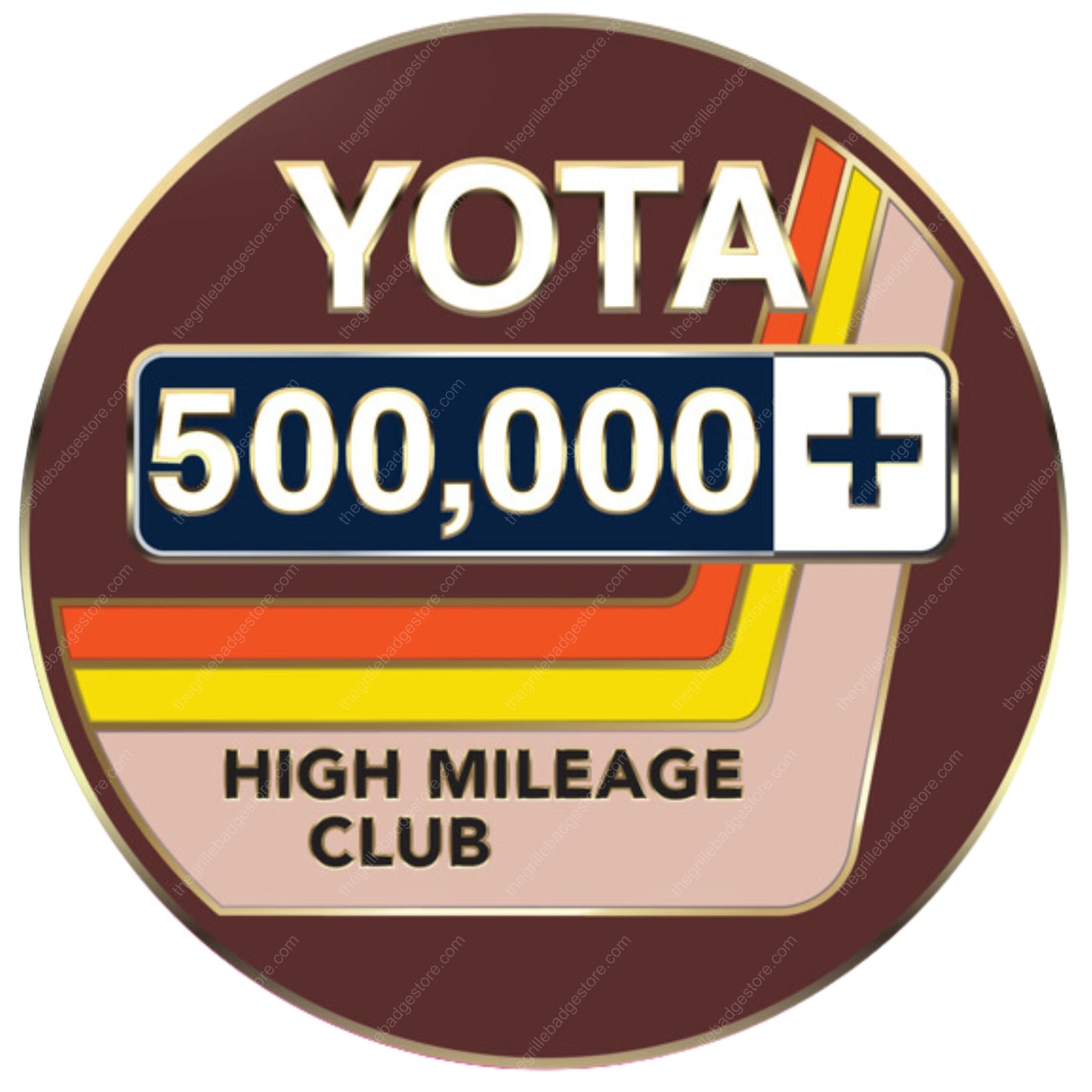 High Milles Mileage Sticker Grille Badge Toyota www.thegrillebadgestore.com High Miles Badges Fit Toyota! Mountain, Stripe, Retro, Pop Culture & More Standard Grille Badge Mountain Style (Not Acrylic) Aluminum With Resin Center, Full 1 Year Warranty - Blackout emblems and overlays are popular, but add a splash of color to your grille badge on Tacoma, FJ Cruiser, 4Runner, Tundra, Lexus GX and LX, Landcruiser its TEQ