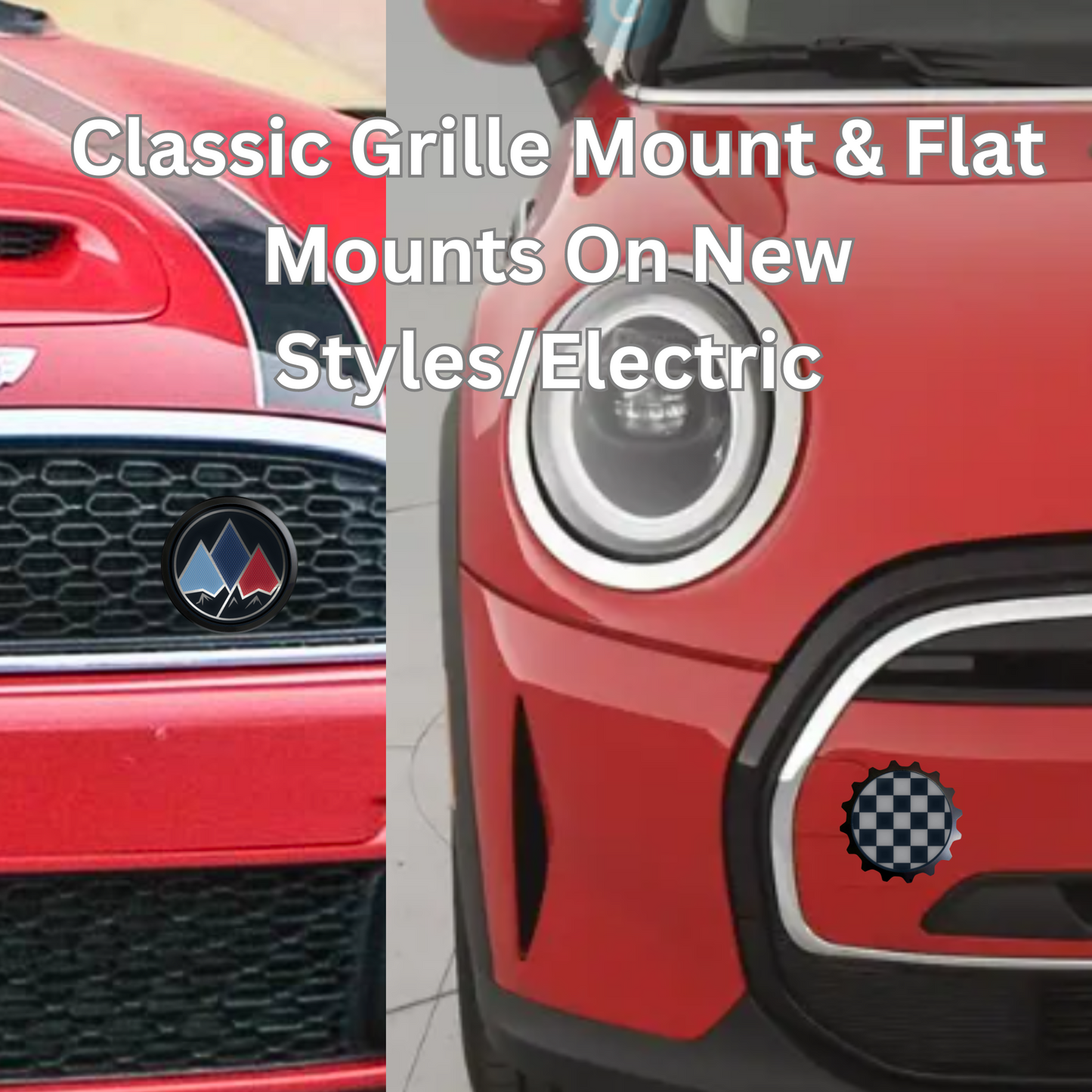 Aluminum Grille Badge Emblem For Mini Cooper Club Style Mountain Blue Red