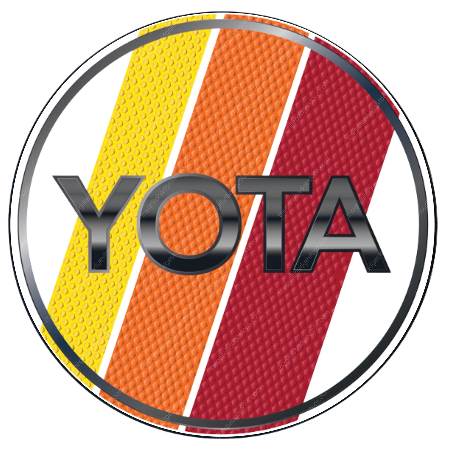 Aluminum Grille Badge Emblem For Toyota Tri-Color White 90's Style