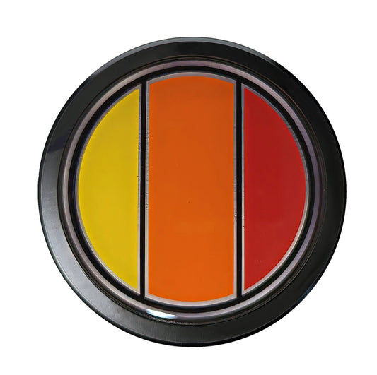 Premium Grille Badge Classic Toyota Stripes, thegrillebadgestore.com, Tri Color, Tri-Stripe, Overland, and these badges look great on Tacoma, 4Runner, FJ Cruiser, Tundra and so many more.