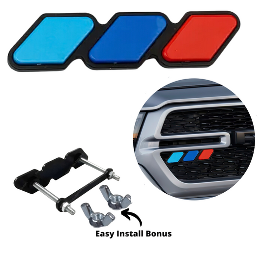 Acrylic, not Vinyl, Standard Grille Badge Compatible With Most Taco (Tacoma), FJ Cruiser, 4Runner, Tundra, Lexus GX. There is also a Black version for those who like to "black out their Tacoma or 4Runner Grille. This Tri Color badge is compatible on TRD Pro, TEQ and fits the Tacoma, 4Runner Instagram lifestyle of camping adventure and photography. Available at thegrillebadgestore.com, grillebadgeHQ, where can I get a grille badge? Right here!