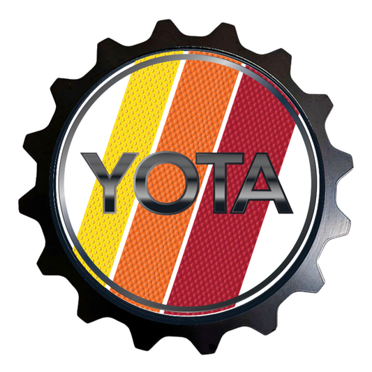 If you have a White Tacoma, 4Runner, FJ Cruiser or Tundra this 1990 Style Retro Stripe Badge in the White Theme is amazing and looks great on the newer grilles like the 2022 Tacoma and 2023 4Runner.