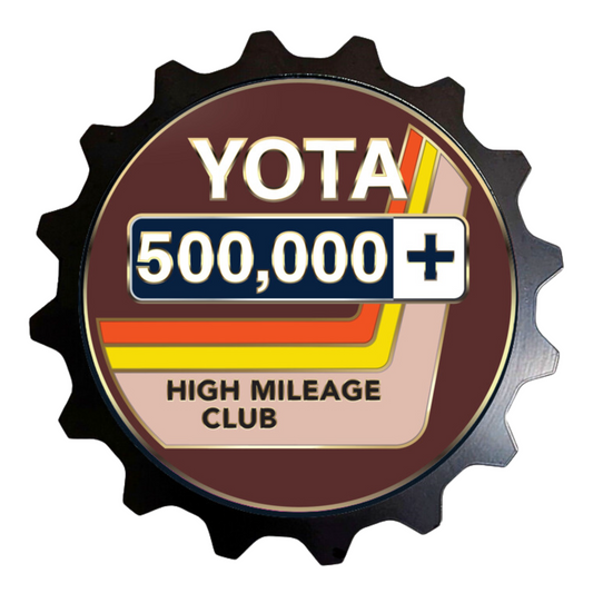 High Milles Mileage Sticker Grille Badge Toyota www.thegrillebadgestore.com High Miles Badges Fit Toyota! Mountain, Stripe, Retro, Pop Culture & More Standard Grille Badge Mountain Style (Not Acrylic) Aluminum With Resin Center, Full 1 Year Warranty - Blackout emblems and overlays are popular, but add a splash of color to your grille badge on Tacoma, FJ Cruiser, 4Runner, Tundra, Lexus GX and LX, Landcruiser its TEQ