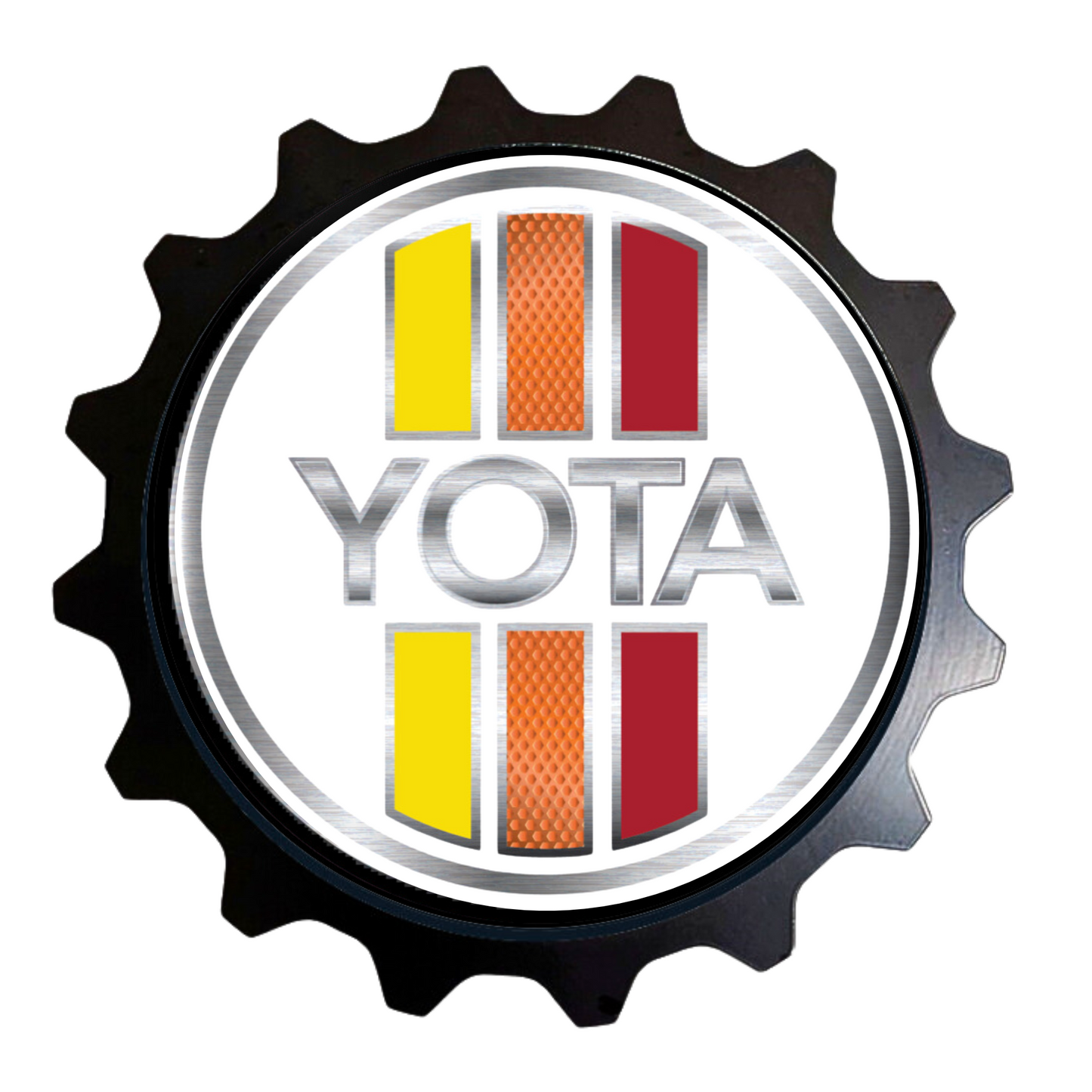 This is our 80's, 90's TEQ Katakana,Style Grille Badge, the original tri-color style emblem even BEFORE the plastic craze. We believe thegrillebadgestore.com makes some of the best grille badges on the market, but there are other good companies out there. We have plenty of respect and follow on instagram nice folks at Tacoma Lifestyle, 4Runner Lifestyle, Taco Vinyl, Yotafreaks, Uptopoverland