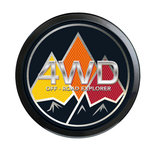 Standard Grille Badge Mountain Style (Not Acrylic) Aluminum With Resin Center, Full 1 Year Warranty - Blackout emblems and overlays are popular, but add a splash of color to your grille badge on Tacoma, FJ Cruiser, 4Runner, Tundra, Lexus GX and LX, Landcruiser and Domestics like Ram, Jeep, Ford and Chevy). We have also found Subaru, Nissan Frontier and Titan owners love our grille badges and a nice accessory.