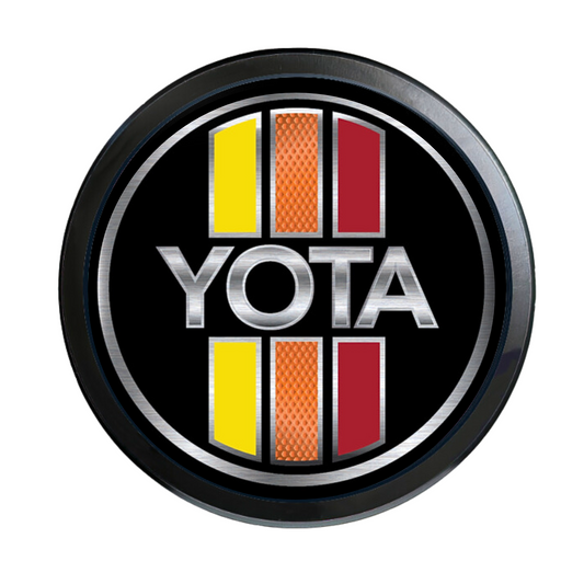 TRI-COLOR Tacoma Standard Grille Badge Mountain Style (Not Acrylic) Aluminum With Resin Center, Full 1 Year Warranty - Blackout emblems and overlays are popular, but add a splash of color to your grille badge on Tacoma, FJ Cruiser, 4Runner, Tundra, Lexus GX and LX, Landcruiser and Domestics like Ram, Jeep, Ford and Chevy). We have also found Subaru, Nissan Frontier and Titan owners love our grille badges and a nice accessory.
