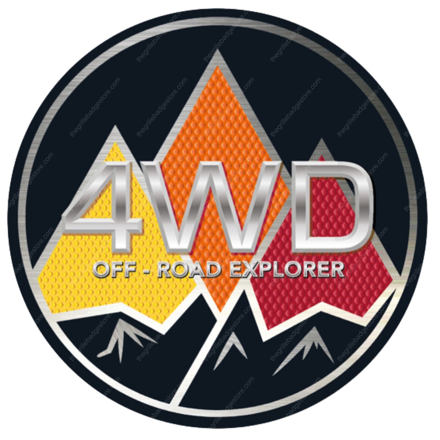 Visit www.thegrillebadgestore.com Huge Collection of Badges! Mountain, Stripe, Retro, Pop Culture & More Standard Grille Badge Mountain Style (Not Acrylic) Aluminum With Resin Center, Full 1 Year Warranty - Blackout emblems and overlays are popular, but add a splash of color to your grille badge on Tacoma, FJ Cruiser, 4Runner, Tundra, Lexus GX and LX, Landcruiser and Domestics like Ram, Jeep, Ford and Chevy). We have also found Subaru, Nissan Frontier and Titan owners love our grille badges! TEQ