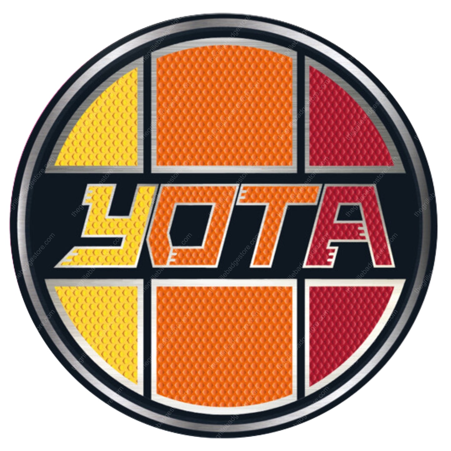 Visit www.thegrillebadgestore.com Huge Collection of Badges! Mountain, Stripe, Retro, Pop Culture & More Standard Grille Badge Mountain Style (Not Acrylic) Aluminum With Resin Center, Full 1 Year Warranty - Blackout emblems and overlays are popular, but add a splash of color to your grille badge on Tacoma, FJ Cruiser, 4Runner, Tundra, Lexus GX and LX, Landcruiser and Domestics like Ram, Jeep, Ford and Chevy). We have also found Subaru, Nissan Frontier and Titan owners love our grille badges! TEQ