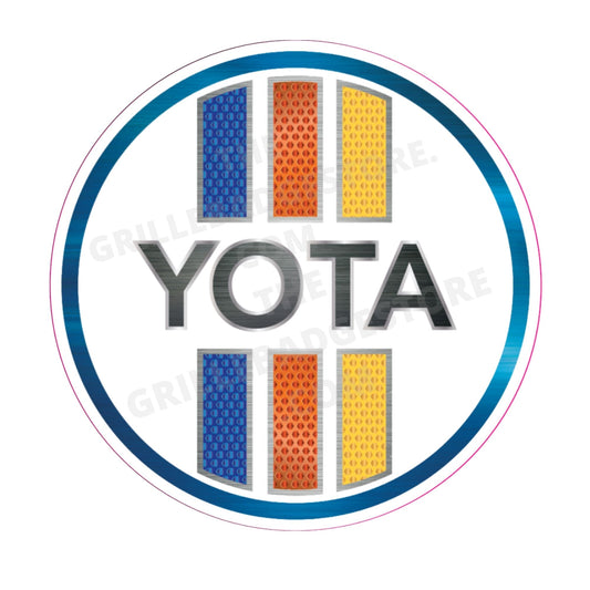 Toyota Compatible Tri-Color Metallic Blue Sticker - GBS Design - 3.5" Size