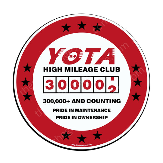 High quality, THICK and weatwww.toyotahighmileageclub.com Yota High mileage club stickers, Sticker - Yota High Mileage Club, High Mile Club - do you own a high mileage Toyota one of the ORIGINAL (besides Volvo) www. thegrillebadgestore.com