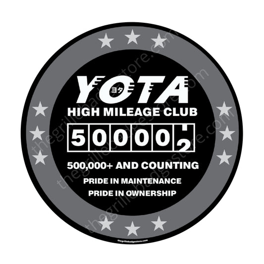 High Miles Sticker - High Mileage 500k - GBS Design - 3" Size