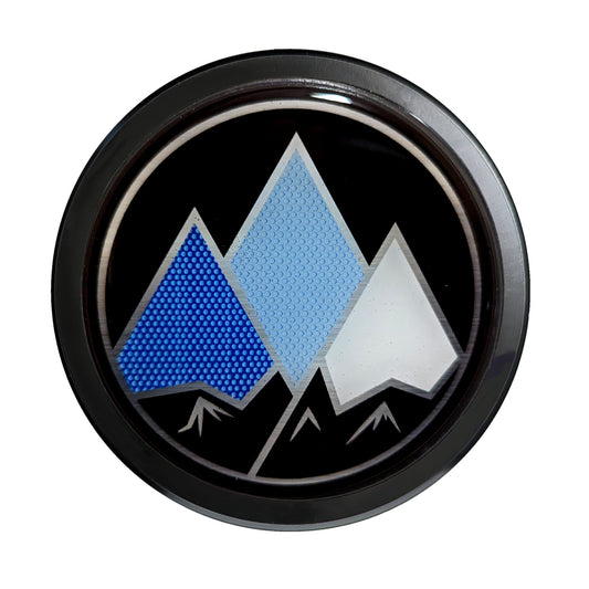 Visit www.thegrillebadgestore.com Huge Collection of Badges! Mountain, Stripe, Retro, Pop Culture & More Standard Grille Badge Mountain Style (Not Acrylic) Aluminum With Resin Center, Full 1 Year Warranty - Blackout emblems and overlays are popular, but add a splash of color to your grille badge on Tacoma, FJ Cruiser, 4Runner, Tundra, Lexus GX and LX, Landcruiser and Domestics like Ram, Jeep, Ford and Chevy). We have also found Subaru, Nissan Frontier and Titan owners love our grille badges! TEQ