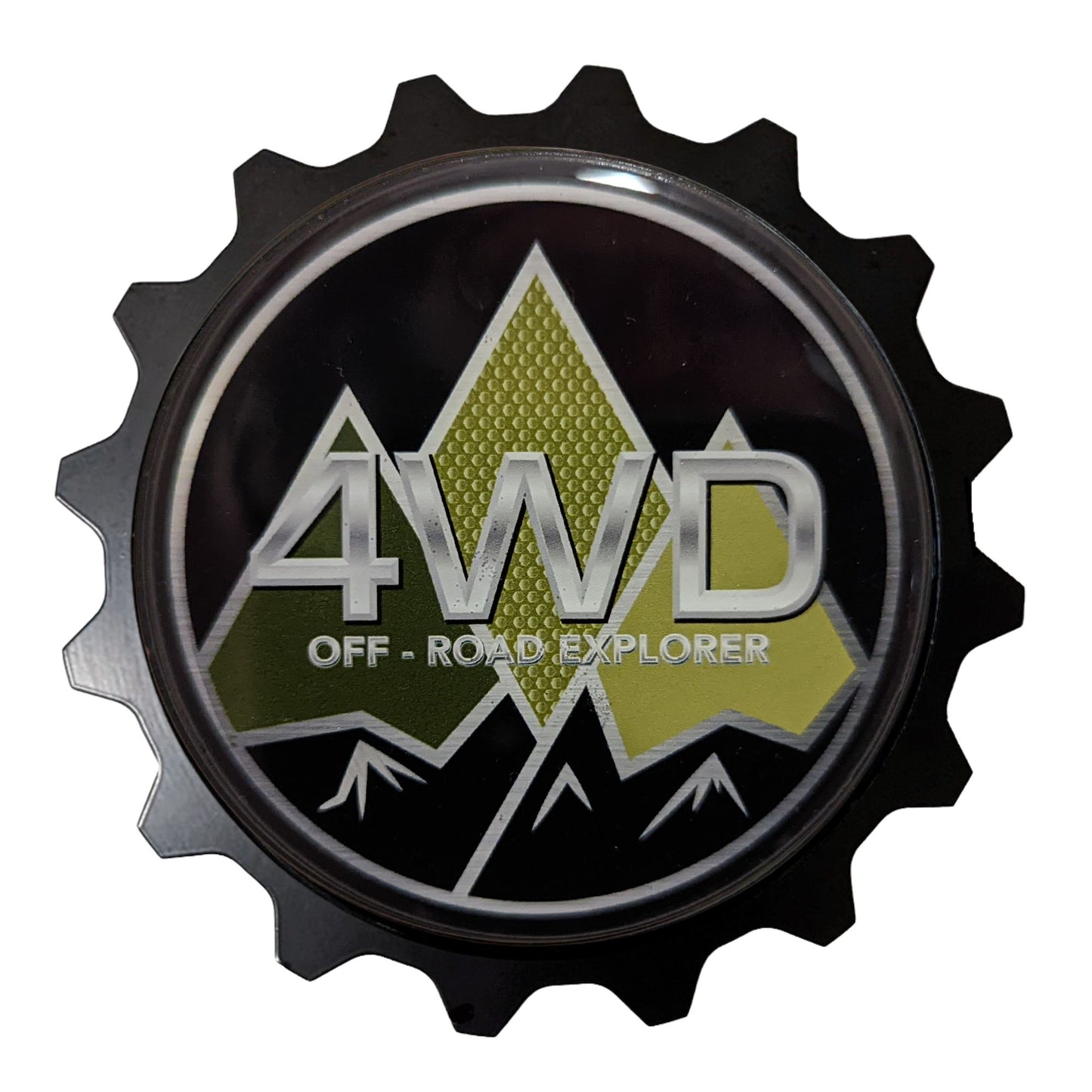 Visit www.thegrillebadgestore.com Huge Collection of Badges! Mountain, Stripe, Retro, Pop Culture & More Standard Grille Badge Mountain Style (Not Acrylic) Aluminum With Resin Center, Full 1 Year Warranty - Blackout emblems and overlays are popular, but add a splash of color to your grille badge on Tacoma, FJ Cruiser, 4Runner, Tundra, Lexus GX and LX, Landcruiser and Domestics like Ram, Jeep, Ford and Chevy). We have also found Subaru, Nissan Frontier and Titan owners love our grille badges!