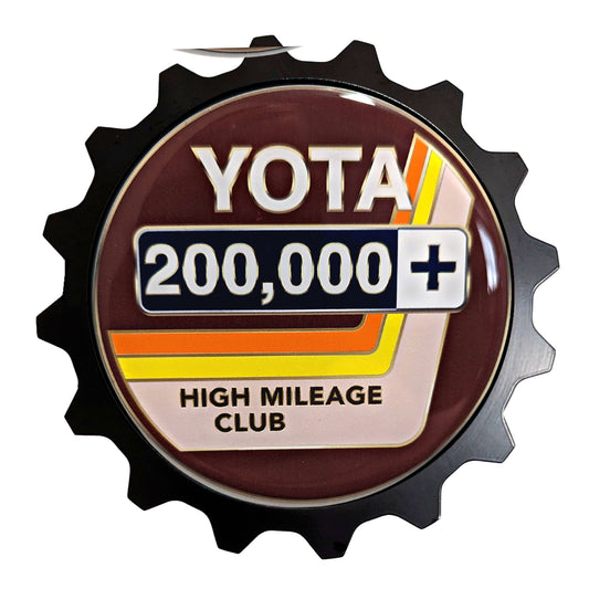 Visit www.thegrillebadgestore.com High Miles Badges Fit Toyota! Mountain, Stripe, Retro, Pop Culture & More Standard Grille Badge Mountain Style (Not Acrylic) Aluminum With Resin Center, Full 1 Year Warranty - Blackout emblems and overlays are popular, but add a splash of color to your grille badge on Tacoma, FJ Cruiser, 4Runner, Tundra, Lexus GX and LX, Landcruiser and Domestics like Ram, Jeep, Ford and Chevy). We have also found Subaru, Nissan Frontier and Titan owners love our grille badges! TEQ