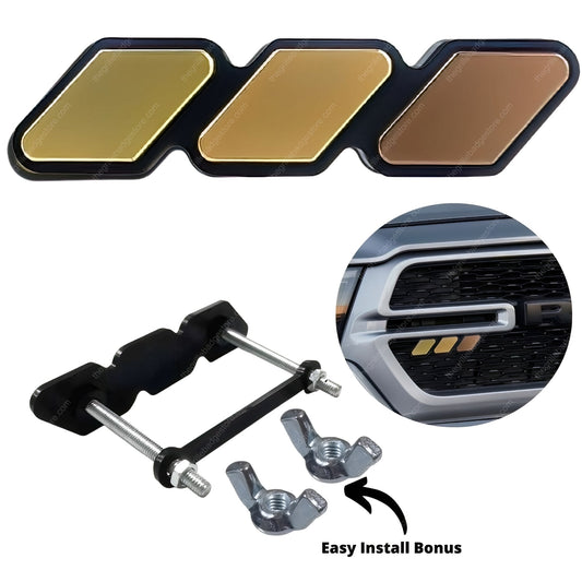 Acrylic, not Vinyl, Standard Grille Badge Compatible With Most Taco (Tacoma), FJ Cruiser, 4Runner, Tundra, Lexus GX. There is also a Black version for those who like to "black out their Tacoma or 4Runner Grille. This Tri Color badge is compatible on TRD Pro, TEQ and fits the Tacoma, 4Runner Instagram lifestyle of camping adventure and photography. Available at thegrillebadgestore.com, grillebadgeHQ, where can I get a grille badge? Right here!