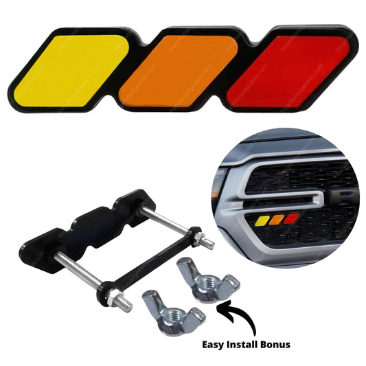 Acrylic, not Vinyl, Standard Grille Badge Compatible With Most Taco (Tacoma), FJ Cruiser, 4Runner, Tundra, Lexus GX. There is also a Black version for those who like to "black out their Tacoma or 4Runner Grille. This Tri Color badge is compatible on TRD Pro, TEQ and fits the Tacoma, 4Runner Instagram lifestyle of camping adventure and photography. Available at thegrillebadgestore.com, grillebadgeHQ, where can I get a grille badge? Right here! NISSAN FRONTIER GRILLE BADGE