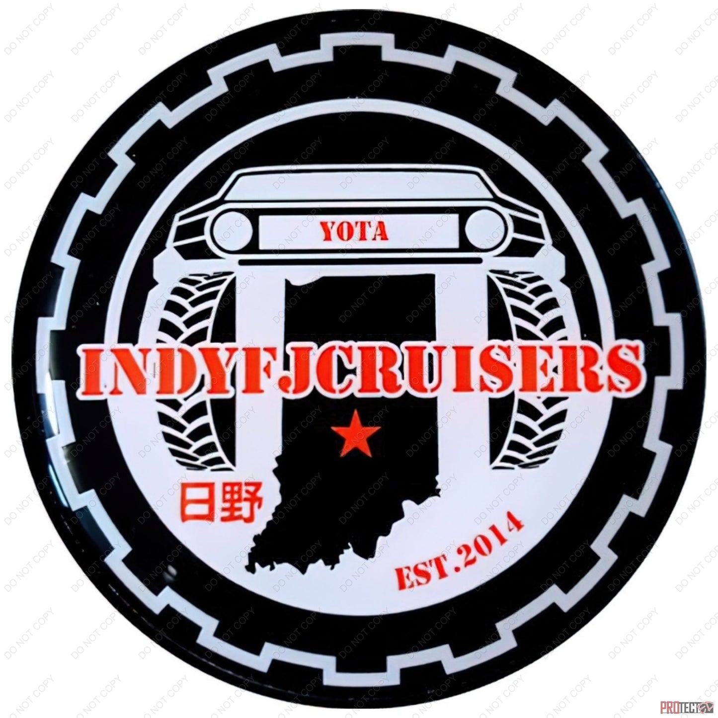 Aluminum Grille Badge Emblem IndyFJCruisers Black