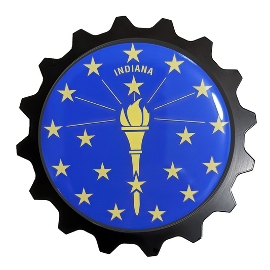 Indiana State Flag Emblem Badge, often used by 4x4 or car clubs so the group has a similar identifier on the grille. These badge kits look great on Toyota, Jeep, Bronco, Ram & Nissan trucks