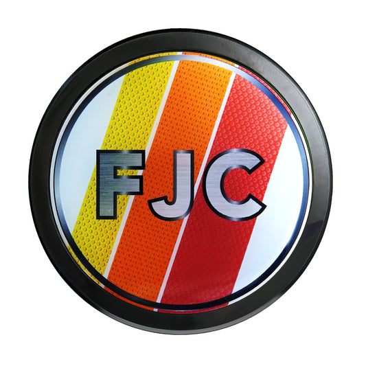 Grille Badge Emblem For Toyota FJ Cruiser Aluminum Tri-Color White Stripes 90's
