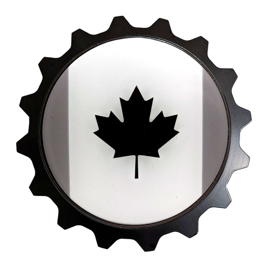 Grille Badge Emblem Fits Toyota Jeep Tacoma 4Runner Tundra Canada Flag Gray