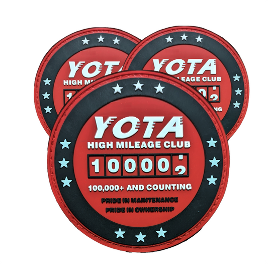 High Mileage Fits Toyota Patch, Decal, Emblem or Sticker, we have it all. High Quality Morale patch, great for outdoors, camping, automotive vehicle accessory to put on your glass or window. UV resistant, these patches are popular on the Toyota Patch Club TPC on Facebook. People put them on their headliner.