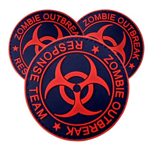 Zombie Defense Vinyl PVC 3" Patch With Hook Backing (ON SALE)
