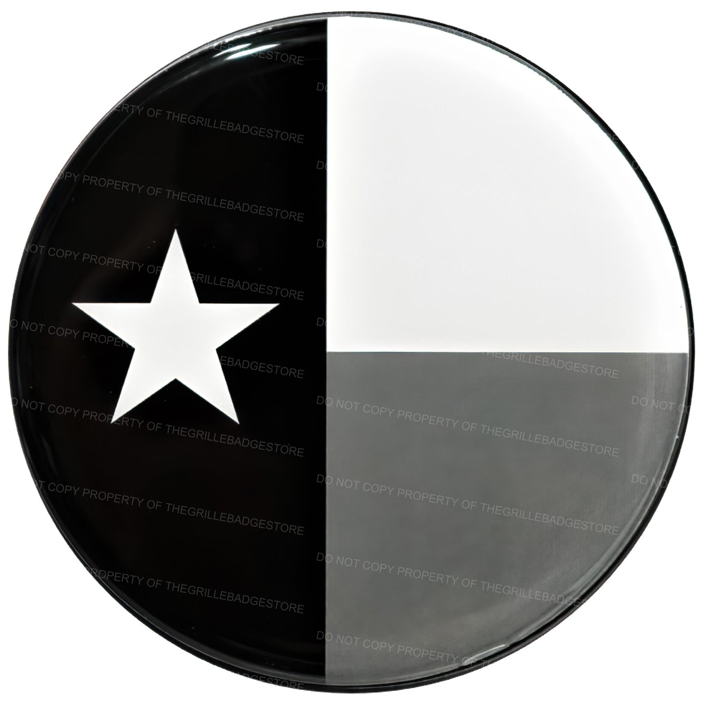 Grille Badge Emblem Fits Toyota Jeep Tacoma 4Runner Tundra Texas Flag Gray