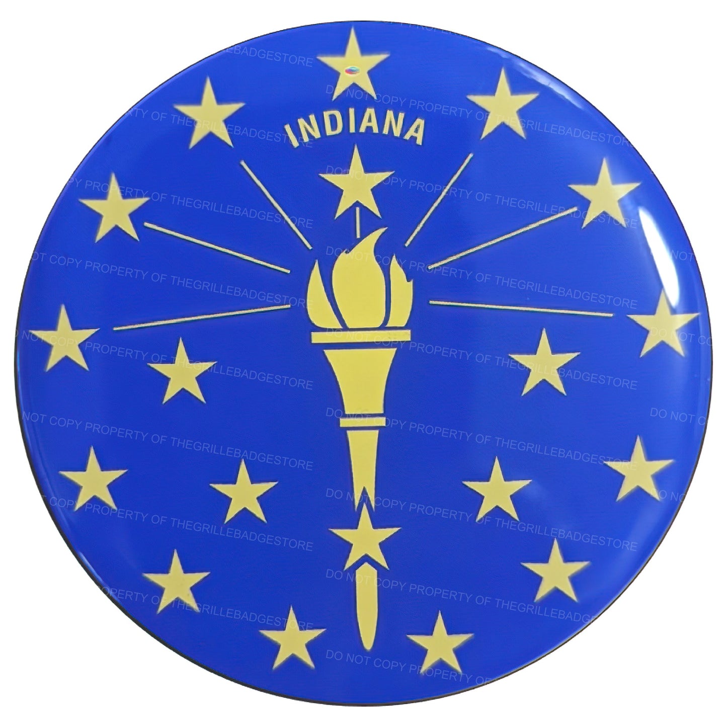 Grille Badge Emblem Fits Toyota Jeep Tacoma 4Runner Hoosier Indiana Flag
