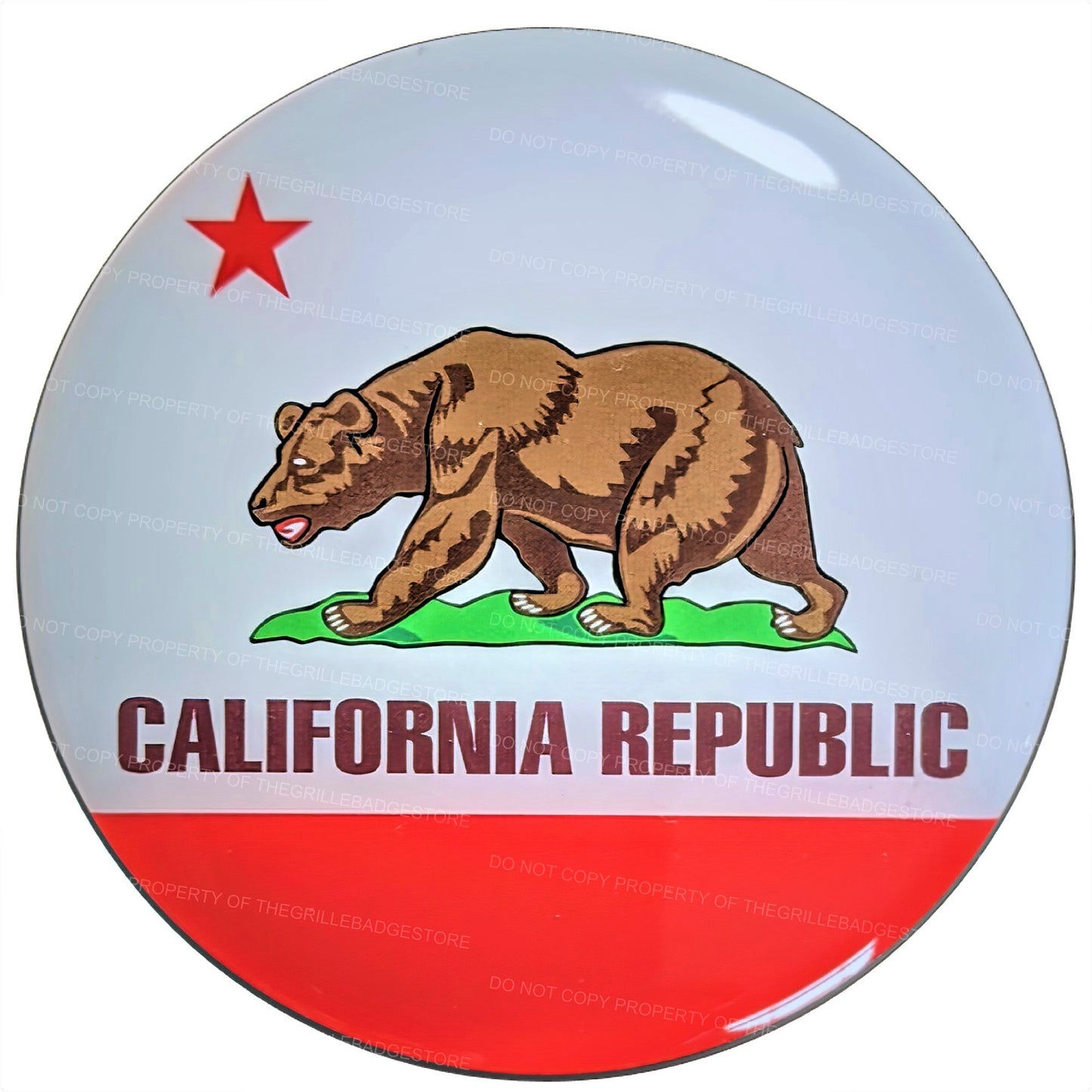 Grille Badge Emblem Fits Toyota Jeep Tacoma 4Runner Tundra California Flag