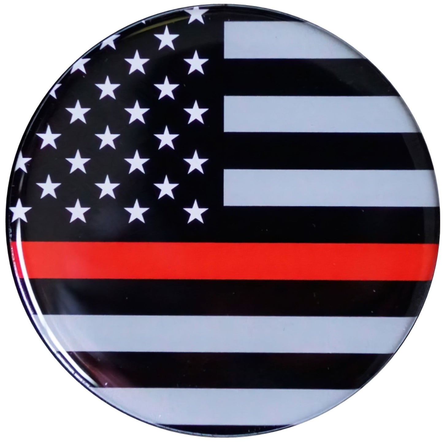 Aluminum Grille Badge Emblem Thin Red Line Flag