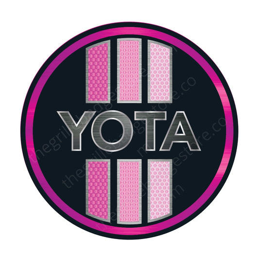 Toyota Compatible Tri-Color Metallic Black Pink Sticker - GBS Design - 3.5"