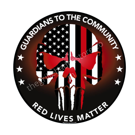 Red Lives Skull Sticker - GBS Design - 3" Size