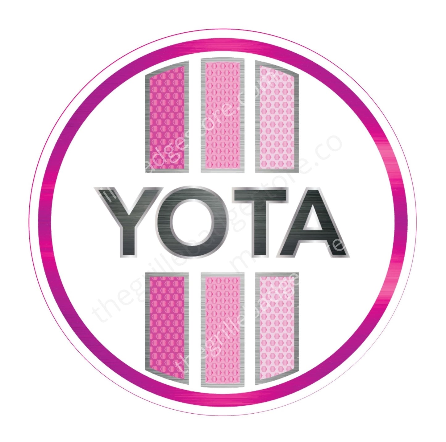 Toyota Compatible Tri-Color Metallic White Pink Sticker 3.5" #susang #cancer #awareness