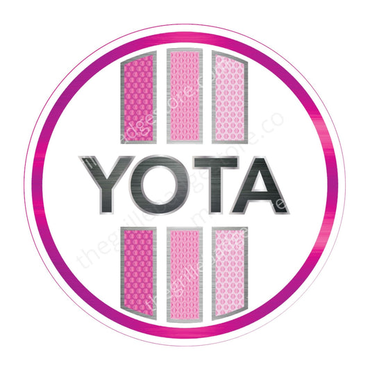 Toyota Compatible Tri-Color Metallic White Pink Sticker 3.5" #susang #cancer #awareness