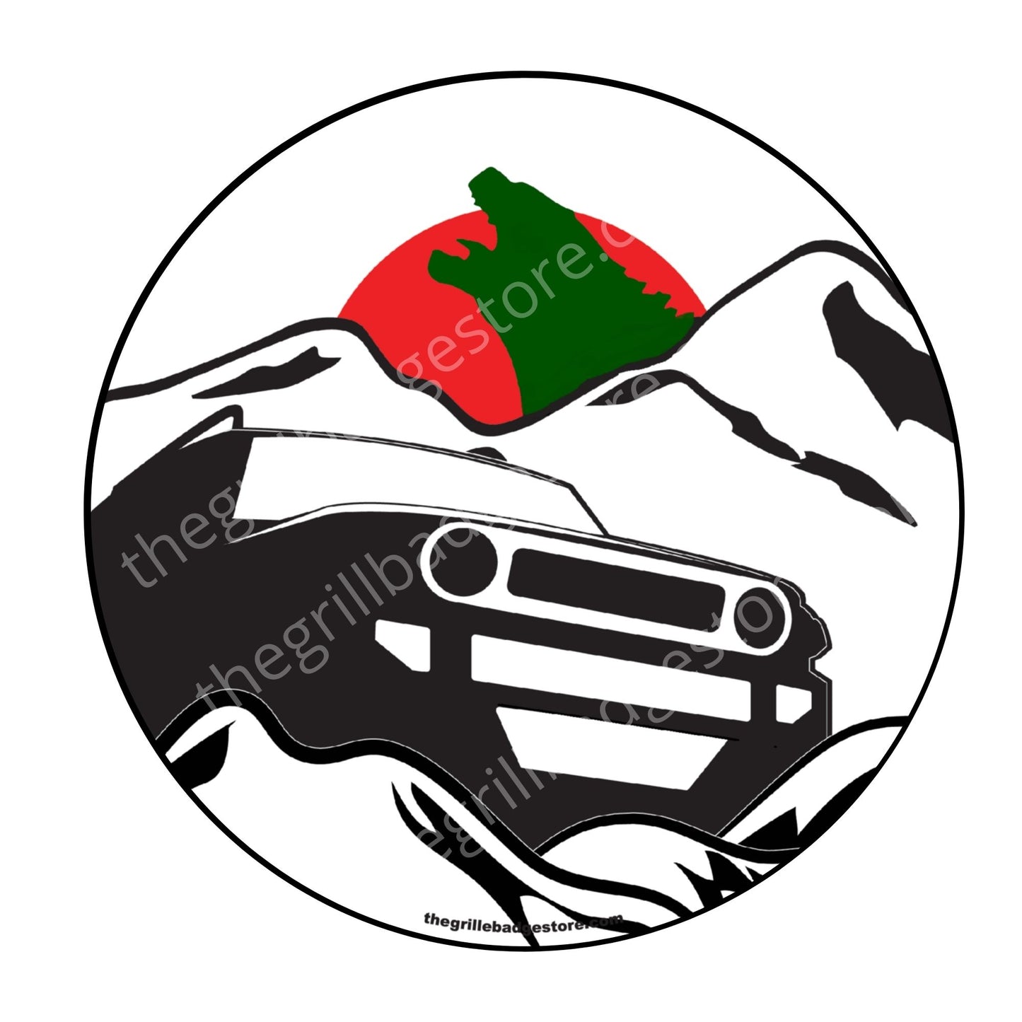 Zilla Green Mountain Sticker - GBS Design - 3" Size