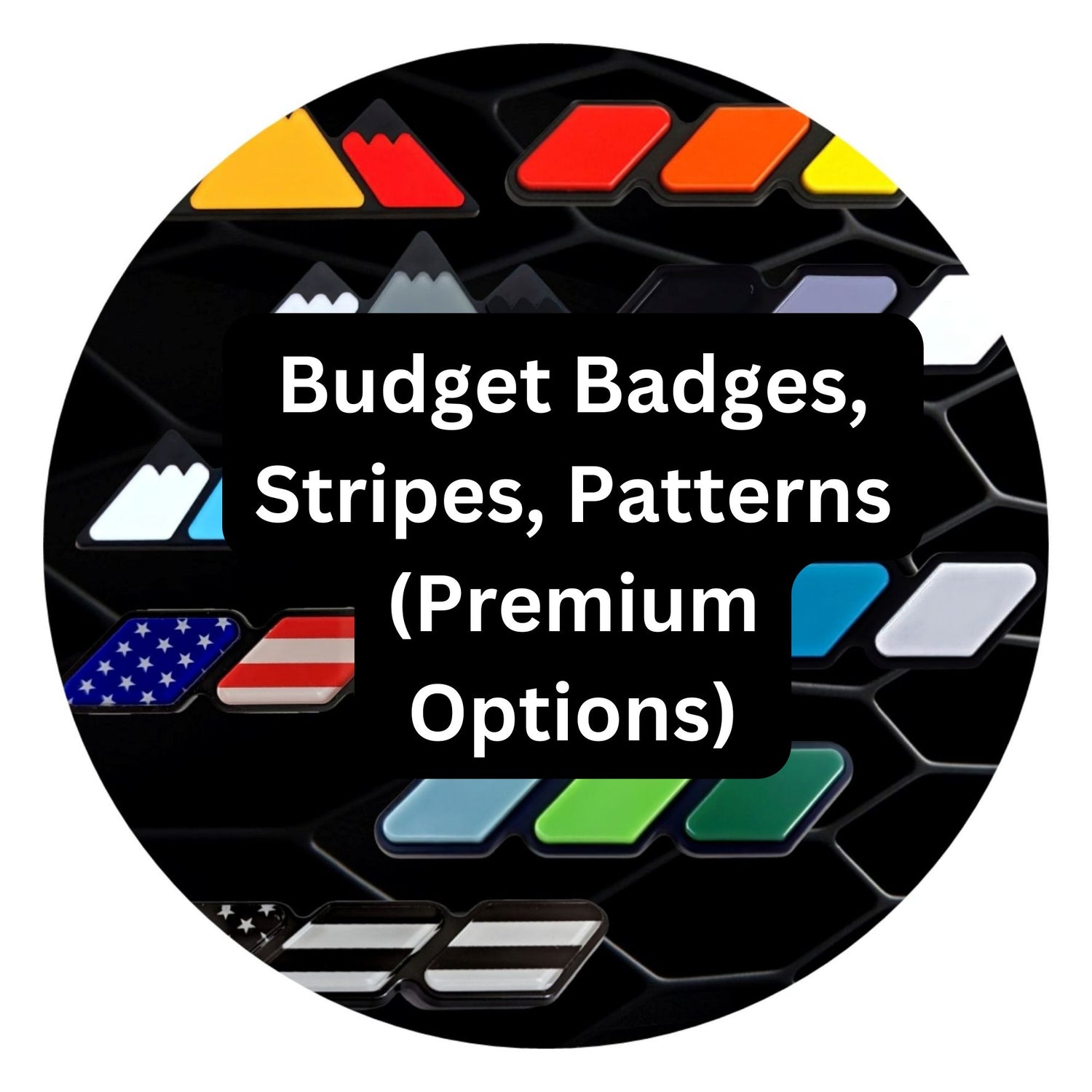 Badges - Stripes, Pattern, Plastic & Aluminum