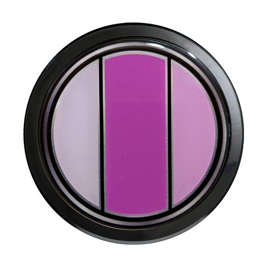 Aluminum Grille Badge Emblem For Mini Cooper Pink Stripe (Rotate To Any Angle)
