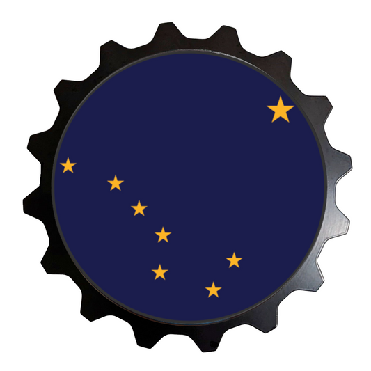 Alaska Badge Car Badge for Alaska really. This is a beautiful accent badge to celebrate your love of Alaska. Fits on many make and model like FJ Cruiser, Tacoma, Tundra, 4Runner, Jeep, Xterra, Minicooper and more. 