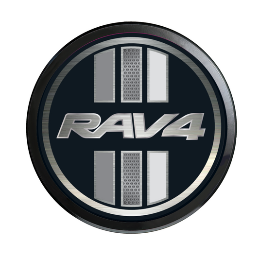 Aluminum Grille Badge Emblem For Rav4 Retro Style Monochrome Black Out