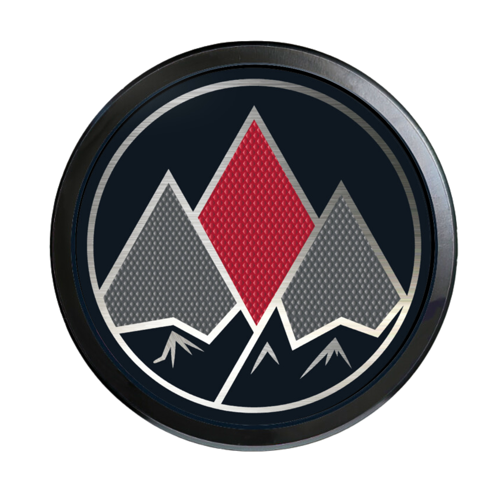 Aluminum Grille Badge Emblem For Toyota Tri-Mountain Tri-Color Red & G ...