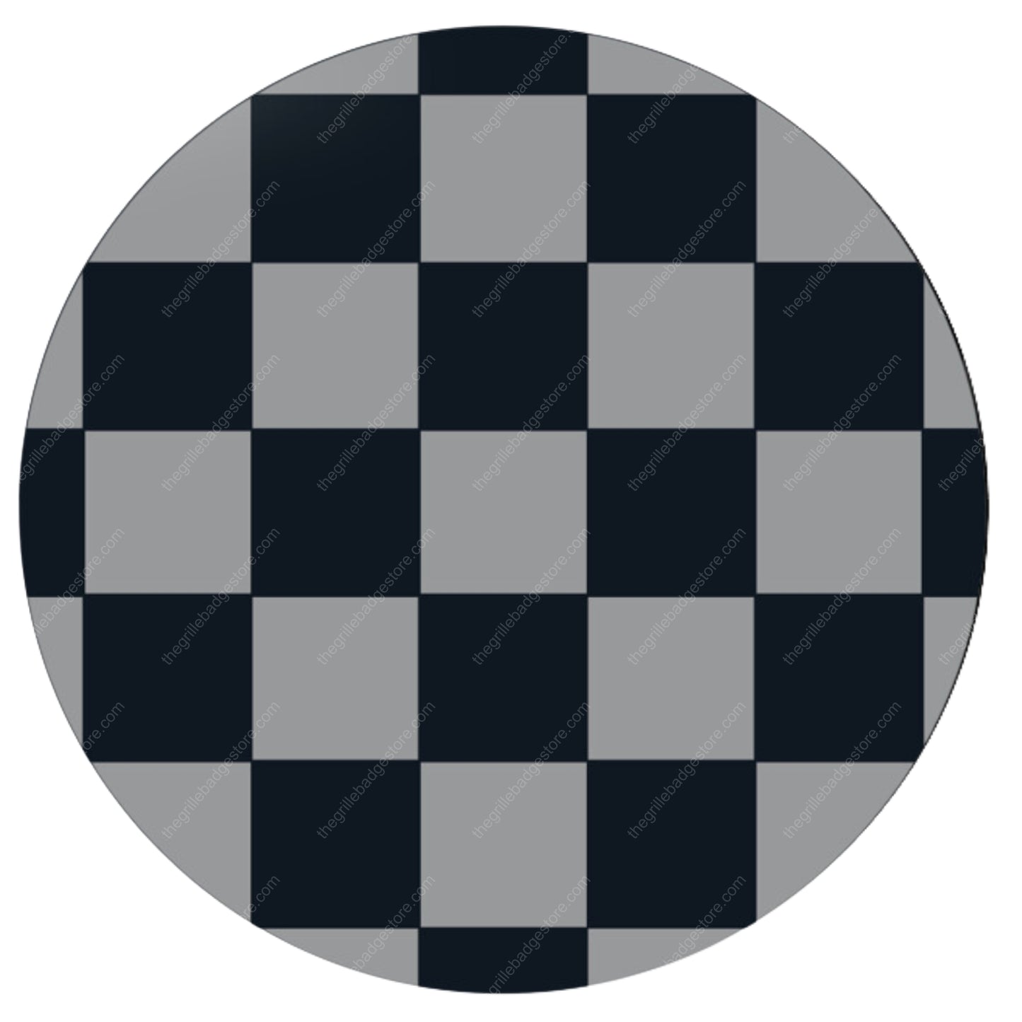 Aluminum Grille Badge Emblem For Mini Cooper Gray Checker Rally Style Stealth Black Out