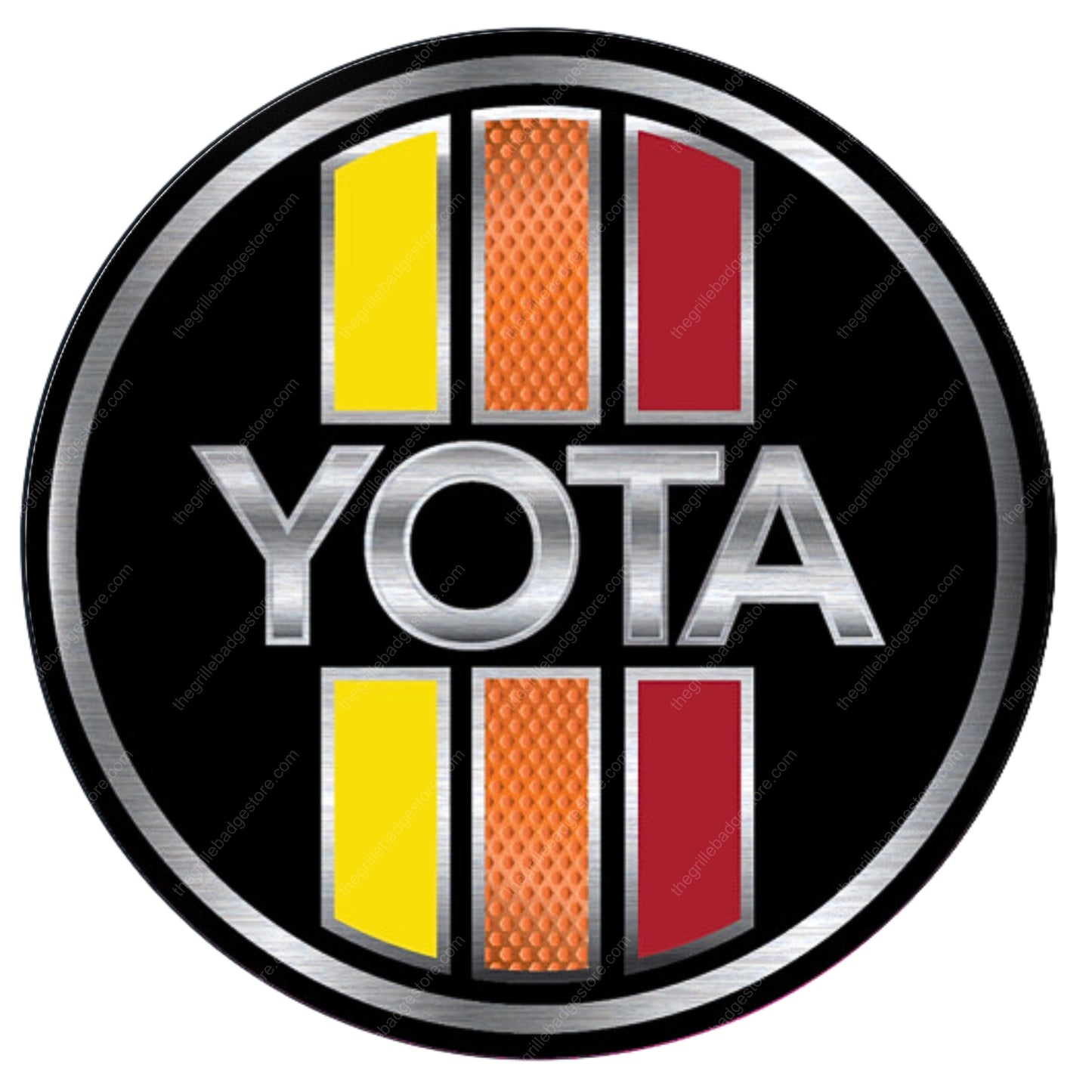 This is our 1980 Style Grille Badge Tacoma FJ Cruiser 4Runner, the original tri-color style emblem even BEFORE the plastic craze. We believe thegrillebadgestore.com makes some of the best grille badges on the market, but there are other good companies out there. We have plenty of respect and follow on instagram nice folks at Badge Tacoma Lifestyle, Badge 4Runner Lifestyle, Badge Taco Vinyl, Yotafreaks Badge, Uptopoverland Grille Badge