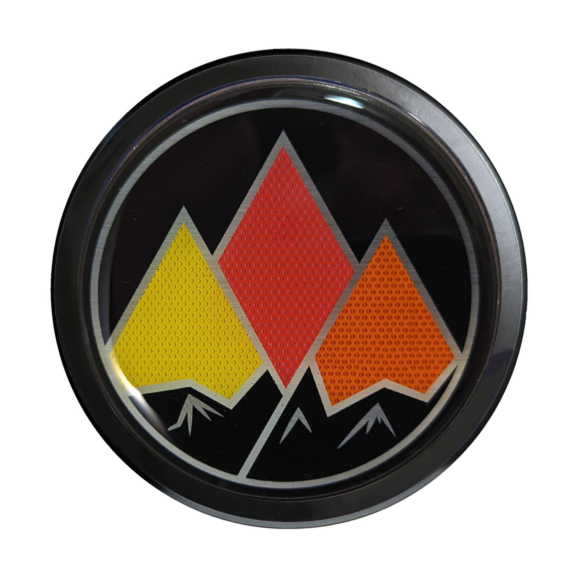 Visit www.thegrillebadgestore.com Huge Collection of Badges! Mountain, Stripe, Retro, Pop Culture & More Standard Grille Badge Mountain Style (Not Acrylic) Aluminum With Resin Center, Full 1 Year Warranty - Blackout emblems and overlays are popular, but add a splash of color to your grille badge on Tacoma, FJ Cruiser, 4Runner, Tundra, Lexus GX and LX, Landcruiser and Domestics like Ram, Jeep, Ford and Chevy). We have also found Subaru, Nissan Frontier and Titan owners love our grille badges! TEQ