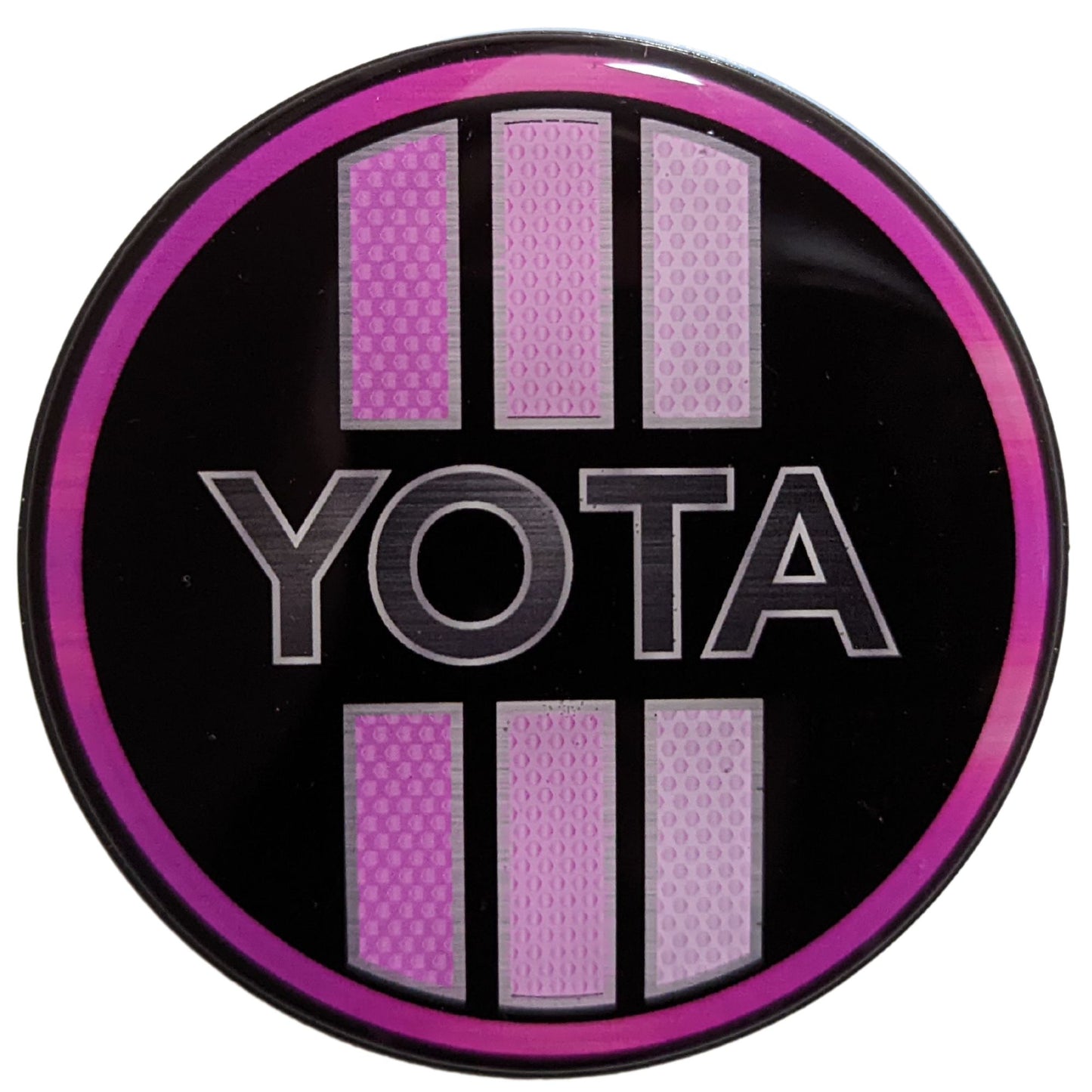 Aluminum Grille Badge Emblem For Toyota Tri-Color Pink Black Retro