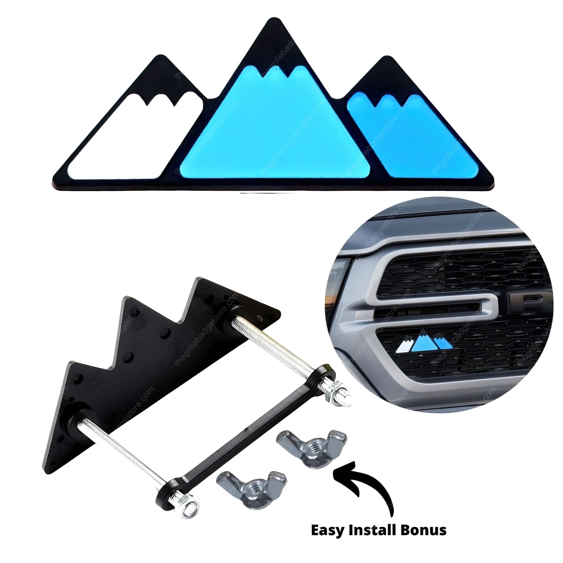 Acrylic, not Vinyl, Standard Grille Badge Compatible With Most Taco (Tacoma), FJ Cruiser, 4Runner, Tundra, Lexus GX. There is also a Black version for those who like to "black out their Tacoma or 4Runner Grille. This Tri Color badge is compatible on TRD Pro, TEQ and fits the Tacoma, 4Runner Instagram lifestyle of camping adventure and photography. Available at thegrillebadgestore.com, grillebadgeHQ, where can I get a grille badge? Right here!