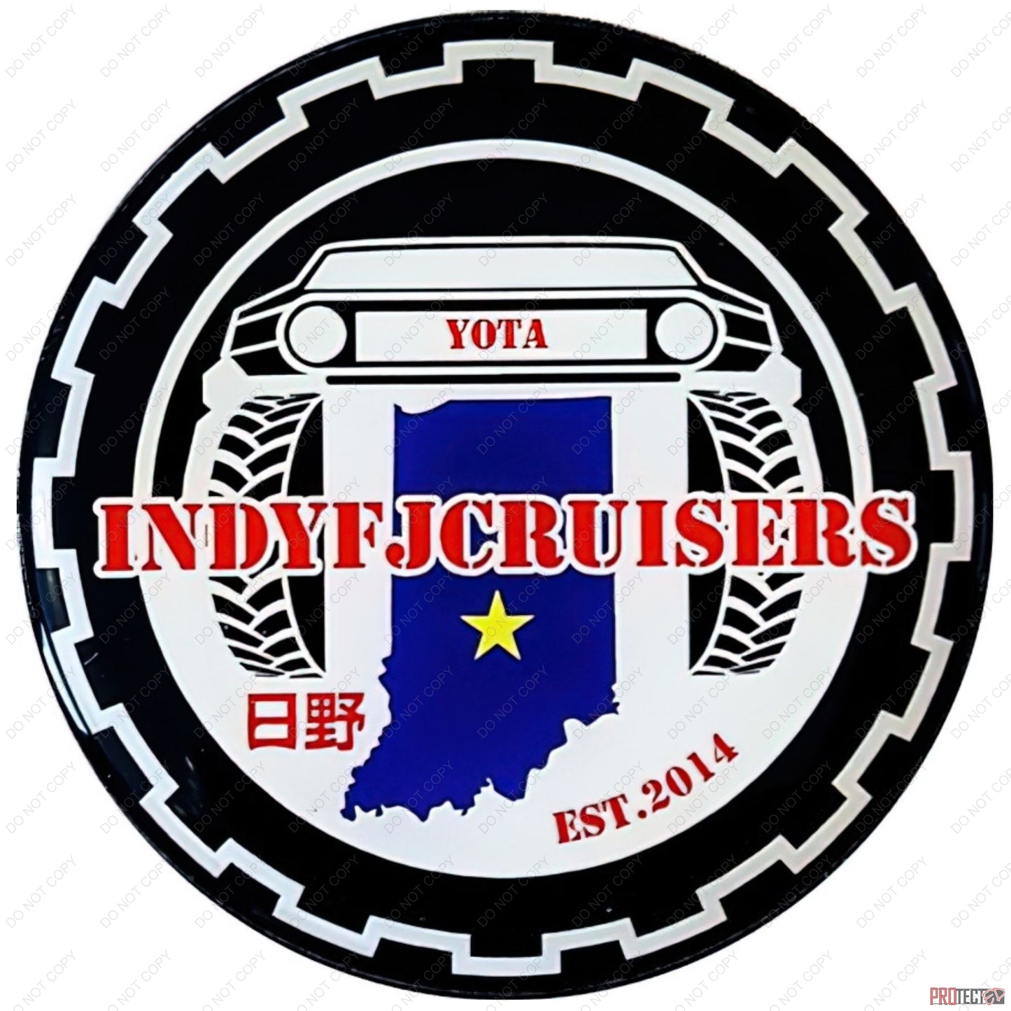 Aluminum Grille Badge Emblem IndyFJCruisers Blue