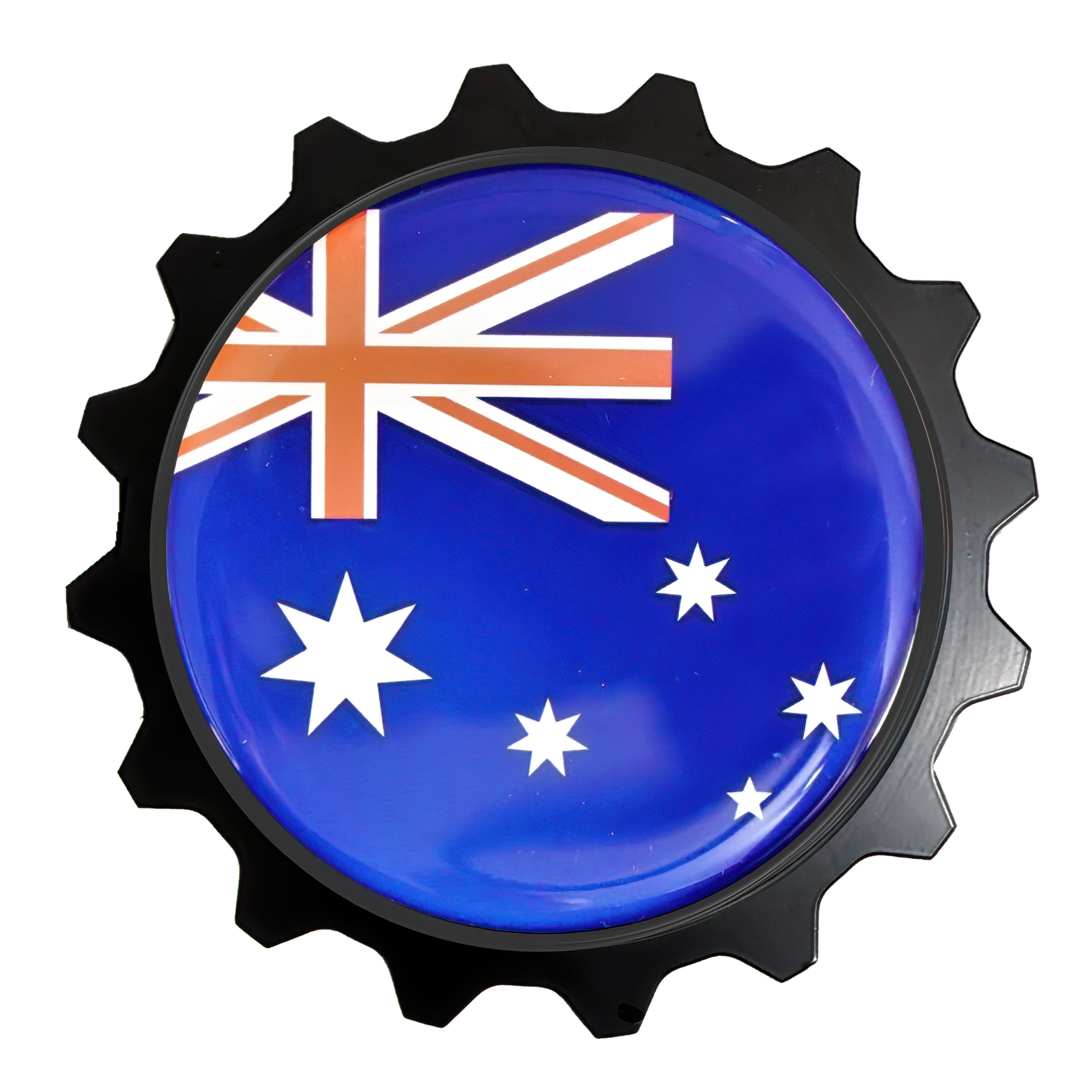 Australia Flag Emblem Badge, often used by 4x4 or car clubs so the group has a similar identifier on the grille. These badge kits look great on Toyota, Jeep, Bronco, Ram & Nissan trucks