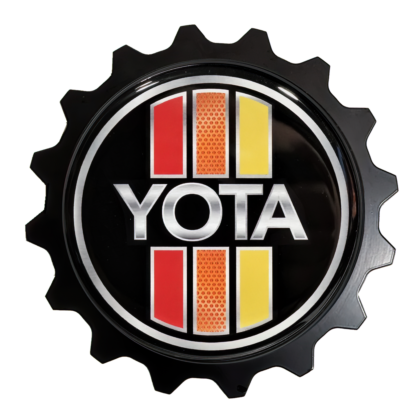This is our 1980 Style Grille Badge Tacoma FJ Cruiser 4Runner, the original tri-color style emblem even BEFORE the plastic craze. We believe thegrillebadgestore.com makes some of the best grille badges on the market, but there are other good companies out there. We have plenty of respect and follow on instagram nice folks at Badge Tacoma Lifestyle,  Badge 4Runner Lifestyle, Badge Taco Vinyl, Yotafreaks Badge, Uptopoverland Grille Badge 