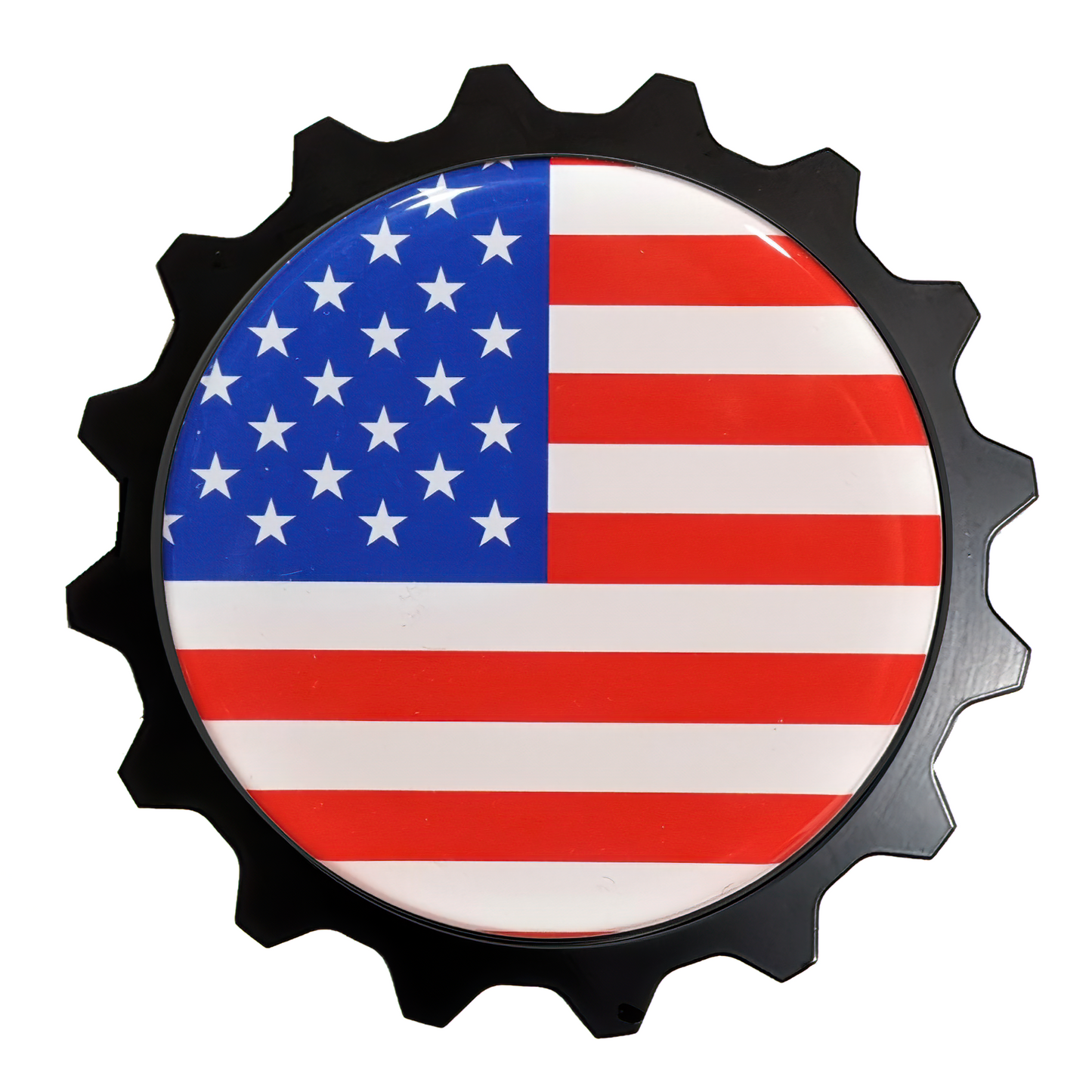 American Flag Grille Emblem Badge. This patriotic badge looks great on Jeeps and Toyota's, even on Silverado, Ram Truck and more. Any 4x4 would love this emblem offroad.